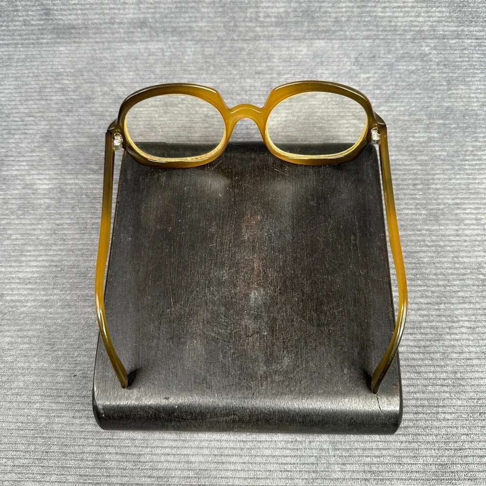 Vintage Y2K Austria Oversized Amber Green Gradient Eyeglasses 404 Retro Frames